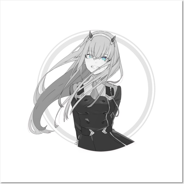 Zero Two Black & White Wall Art by Kewty